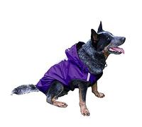 KFGISD, Pet Raincoat Pet Clothes Outdoor Waterproof Fabric Inner Breathable Mesh Safety Reflective Strip Puppy Clothes,Rain Coat for Dogs(Purple,M)