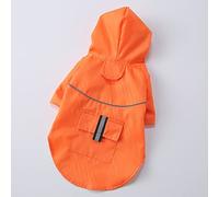 KFGISD, Pets Clothes Hooded Raincoats Reflective Strip Dogs Rain Coats Waterproof Outdoor Breathable Net Yarn Jackets,Rain Coat for Dogs(Orange,M)