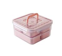 KFGISD, Portable Lunch Box Set Independent Lattice Leak-Proof Food Storage Container Microwaveble Bento Bo,Lunch Boxes,Lunch Boxes(Pink a)