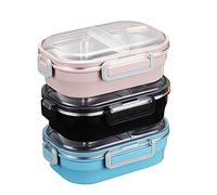 KFGISD, Portable Stainless Steel Lunch Box Compartment Lunch Box Kitchen Leakproof Food Container Insulati,Lunch Boxes,Lunch Boxes(Pink)