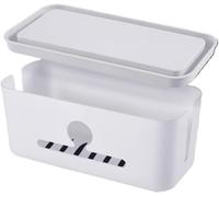 KFGISD, Power Strip Box Outlet Multi Socket Wire Management Case Charger Cable Plug Cover Desk Hide Storage Holder ,Cable Storage Box(White)