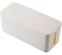 KFGISD, Removable Cover Design Convenient Black White Cable Tidy Storage Box Power Line Storage Cases ,Cable Storage Box(White,S 23.5x11.5x12.3cm)