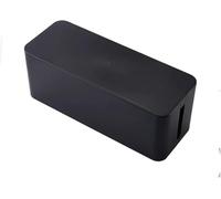 KFGISD, Removable Cover Design Convenient Black White Cable Tidy Storage Box Power Line Storage Cases ,Cable Storage Box(Black,L 40.5x15.7x13.7cm)