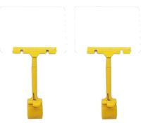 KFGISD, Rotatable Sign Display Holders with Reusable A6 Boards,Ideal for Supermarkets, Fruit Stalls, and Clothing Stores,Clamp-on Sign Holders(White Board)