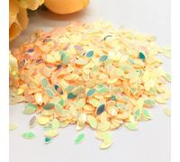 KFGISD, Sequins, 10/20g 2 * 4mm Mini Horse Eye Flat Oval Sequins for Nail Art Paillette Sewing Embellishment Findings Women,Sequins(Apricot with Gold)