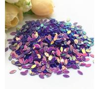 KFGISD, Sequins, 10/20g 2 * 4mm Mini Horse Eye Flat Oval Sequins for Nail Art Paillette Sewing Embellishment Findings Women,Sequins(Purple with Gold)