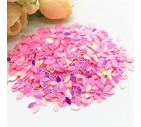 KFGISD, Sequins, 10/20g 2 * 4mm Mini Horse Eye Flat Oval Sequins for Nail Art Paillette Sewing Embellishment Findings Women,Sequins(Pink with Gold)
