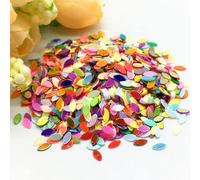 KFGISD, Sequins, 10/20g 2 * 4mm Mini Horse Eye Flat Oval Sequins for Nail Art Paillette Sewing Embellishment Findings Women,Sequins(Mix Color with Gold)