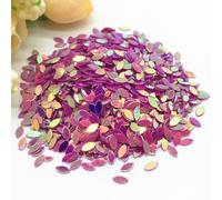 KFGISD, Sequins, 10/20g 2 * 4mm Mini Horse Eye Flat Oval Sequins for Nail Art Paillette Sewing Embellishment Findings Women,Sequins(Rose Red with Gold)