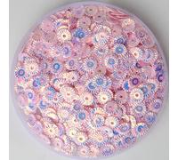 KFGISD, Sequins, 10g 6mm Flowers Sequins Wheel Shape Loose Paillettes Decorative Pattern for DIY Handcraft Sewing Dress Garment Accessories,Sequins(Pink Gold)