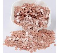 KFGISD, Sequins, 10g Champagne Sequin 3mm-10mm Glitter Cup Flat Round PVC Sequin Wedding Crafts Paillette Sewing Decoration DIY Accessory,Sequins(6mm Glitter Champagn)