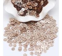 KFGISD, Sequins, 10g Champagne Sequin 3mm-10mm Glitter Cup Flat Round PVC Sequin Wedding Crafts Paillette Sewing Decoration DIY Accessory,Sequins(6wheel Champagne)
