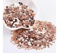 KFGISD, Sequins, 10g Champagne Sequin 3mm-10mm Glitter Cup Flat Round PVC Sequin Wedding Crafts Paillette Sewing Decoration DIY Accessory,Sequins(4mm Champagne)