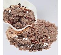 KFGISD, Sequins, 10g Champagne Sequin 3mm-10mm Glitter Cup Flat Round PVC Sequin Wedding Crafts Paillette Sewing Decoration DIY Accessory,Sequins(5mm Champagne)