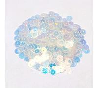 KFGISD, Sequins, 10g Flower Sequin 6mm Loose Sequins for Crafts Paillettes Craft Sewing Paillette,Sequins(Transparent Blue)