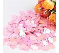 KFGISD, Sequins, 10g Paillette Sequin 10mm 15mm 20mm 25mm Large Flat Round Edge Hole Loose Sequins for Crafts Dance,Sequins(Abpink)