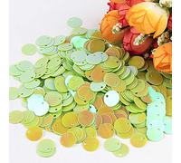 KFGISD, Sequins, 10g Paillette Sequin 10mm 15mm 20mm 25mm Large Flat Round Edge Hole Loose Sequins for Crafts Dance,Sequins(Abgreen)