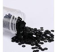 KFGISD, Sequins, 2000pcs 4mm Solid Colors Sequin Flat Round PVC Loose Sequins Paillettes Sewing Craft Women Cloth Embroidery Accessories,Sequins(Solid Black)