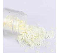 KFGISD, Sequins, 2000pcs 4mm Solid Colors Sequin Flat Round PVC Loose Sequins Paillettes Sewing Craft Women Cloth Embroidery Accessories,Sequins(Solid Milk)