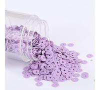 KFGISD, Sequins, 2000pcs 4mm Solid Colors Sequin Flat Round PVC Loose Sequins Paillettes Sewing Craft Women Cloth Embroidery Accessories,Sequins(Solid Light Purple)