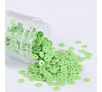 KFGISD, Sequins, 2000pcs 4mm Solid Colors Sequin Flat Round PVC Loose Sequins Paillettes Sewing Craft Women Cloth Embroidery Accessories,Sequins(Solid Light Green)