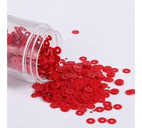 KFGISD, Sequins, 2000pcs 4mm Solid Colors Sequin Flat Round PVC Loose Sequins Paillettes Sewing Craft Women Cloth Embroidery Accessories,Sequins(Solid Red)