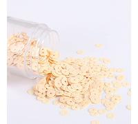 KFGISD, Sequins, 2000pcs 4mm Solid Colors Sequin Flat Round PVC Loose Sequins Paillettes Sewing Craft Women Cloth Embroidery Accessories,Sequins(Solid Light Flesh)