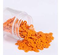 KFGISD, Sequins, 2000pcs 4mm Solid Colors Sequin Flat Round PVC Loose Sequins Paillettes Sewing Craft Women Cloth Embroidery Accessories,Sequins(Solid Orange)