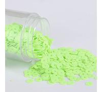 KFGISD, Sequins, 2000pcs 4mm Solid Colors Sequin Flat Round PVC Loose Sequins Paillettes Sewing Craft Women Cloth Embroidery Accessories,Sequins(Solid Fluore Green)