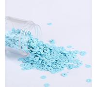 KFGISD, Sequins, 2000pcs 4mm Solid Colors Sequin Flat Round PVC Loose Sequins Paillettes Sewing Craft Women Cloth Embroidery Accessories,Sequins(Solid Lake Blue)