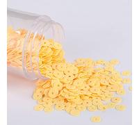 KFGISD, Sequins, 2000pcs 4mm Solid Colors Sequin Flat Round PVC Loose Sequins Paillettes Sewing Craft Women Cloth Embroidery Accessories,Sequins(Solid Gold Yellow)