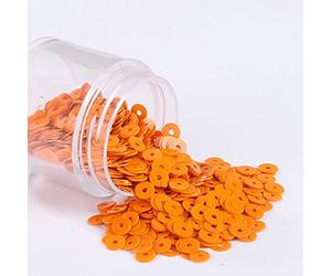 KFGISD, Sequins, 2000pcs 4mm Solid Colors Sequin Flat Round PVC Loose Sequins Paillettes Sewing Craft Women Cloth Embroidery Accessories,Sequins(Solid Orange)