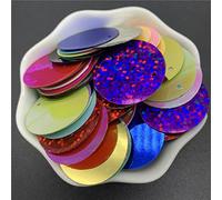 KFGISD, Sequins, 200pcs 25mm PVC Flat Round Loose Sequins with 1 Side Hole Paillettes Sewing Wedding Craft Accessories DIY Pendant Sequin Trim,Sequins(19)
