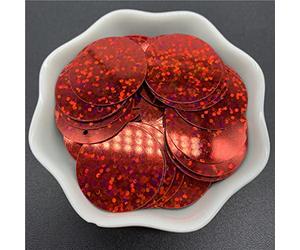 KFGISD, Sequins, 200pcs 25mm PVC Flat Round Loose Sequins with 1 Side Hole Paillettes Sewing Wedding Craft Accessories DIY Pendant Sequin Trim,Sequins(2)