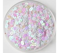 KFGISD, Sequins, 3mm 4mm 5mm 6mm Flat Round PVC Loose Sequins Paillette Sewing Craft for Wedding Decoration Garment Dress,Sequins(Abwhite)