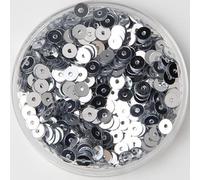 KFGISD, Sequins, 3mm 4mm 5mm 6mm Flat Round PVC Loose Sequins Paillette Sewing Craft for Wedding Decoration Garment Dress,Sequins(Silver)