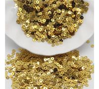 KFGISD, Sequins, 3mm 4mm 5mm 6mm Sequin Flat Round Loose Sequins Crafts Paillette Sewing Clothes Decoration DIY Accessory,Sequins(Gold)