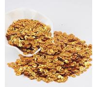 KFGISD, Sequins, Gold Sequins 3mm-30mm Flat Round PVC Loose Sequins for Crafts Paillette Sewing Decoration DIY Accessory,Sequins(6mm Cup Laser Dark G)