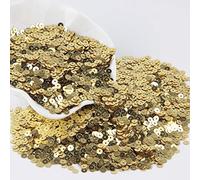 KFGISD, Sequins, Gold Sequins 3mm-30mm Flat Round PVC Loose Sequins for Crafts Paillette Sewing Decoration DIY Accessory,Sequins(4mm Light Gold)