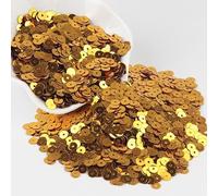 KFGISD, Sequins, Gold Sequins 3mm-30mm Flat Round PVC Loose Sequins for Crafts Paillette Sewing Decoration DIY Accessory,Sequins(6mm Dark Gold)