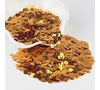 KFGISD, Sequins, Gold Sequins 3mm-30mm Flat Round PVC Loose Sequins for Crafts Paillette Sewing Decoration DIY Accessory,Sequins(5mm Dark Gold)