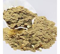KFGISD, Sequins, Gold Sequins 3mm-30mm Flat Round PVC Loose Sequins for Crafts Paillette Sewing Decoration DIY Accessory,Sequins(6mm Light Gold)