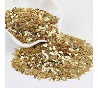 KFGISD, Sequins, Gold Sequins 3mm-30mm Flat Round PVC Loose Sequins for Crafts Paillette Sewing Decoration DIY Accessory,Sequins(3mm Light Gold)