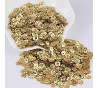 KFGISD, Sequins, Gold Sequins 3mm-30mm Flat Round PVC Loose Sequins for Crafts Paillette Sewing Decoration DIY Accessory,Sequins(6mm Cup Lase Lt Gold)