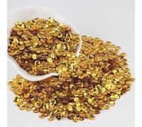 KFGISD, Sequins, Gold Sequins 3mm-30mm Flat Round PVC Loose Sequins for Crafts Paillette Sewing Decoration DIY Accessory,Sequins(6mm Cup Dark Gold)