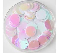 KFGISD, Sequins, Sequin 10/15/20/25/30mm PVC Flat Round Loose Sequins Paillettes Sewing Wedding Craft Accessories,Sequins(Abwhite)