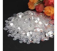 KFGISD, Sequins, Sequin Crystal Transparent 3mm 4mm 5mm 6mm PVC Round Flat Cup Loose Sequins Paillette Sewing Wedding Craft,Sequins(6mm Cup Crystal Tran)
