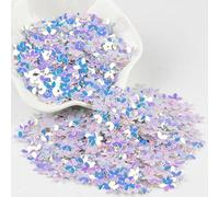 KFGISD, Sequins, Sequin White Color 10mm Cup Five Finger Flower Sequins Paillettes Sewing Wedding Craft Women Garments,Sequins(Ab White Gold)