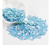 KFGISD, Sequins, Sequin White Color 10mm Cup Five Finger Flower Sequins Paillettes Sewing Wedding Craft Women Garments,Sequins(Blue Gold)