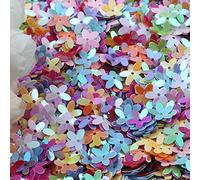 KFGISD, Sequins, Sequin White Color 10mm Cup Five Finger Flower Sequins Paillettes Sewing Wedding Craft Women Garments,Sequins(Ab Mix)